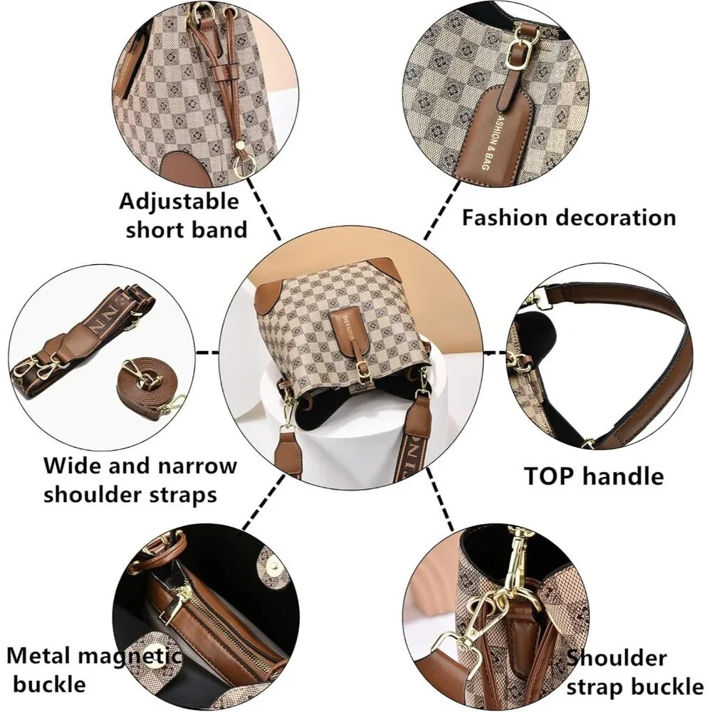 Women's Tote Handbags Ladies Satchel Shoulder Retro Top Handle Hobo Bag